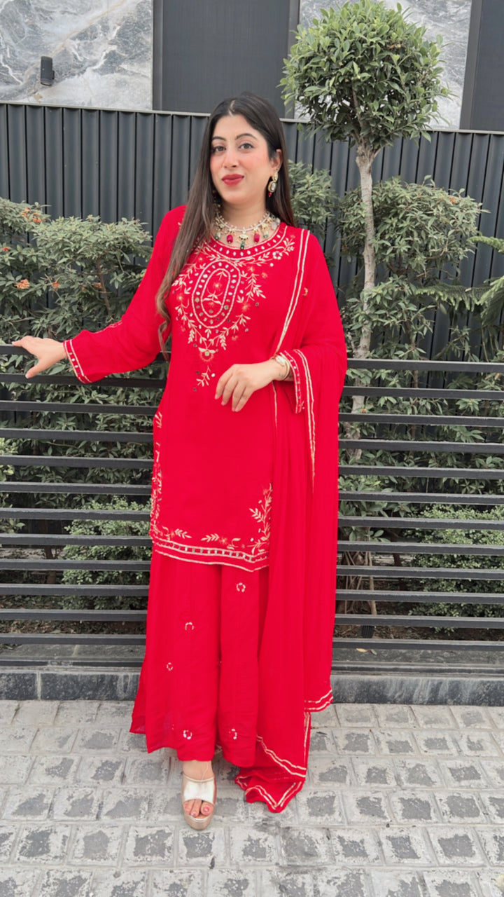 FARAH -KARVA THREE PIECE SUIT SET