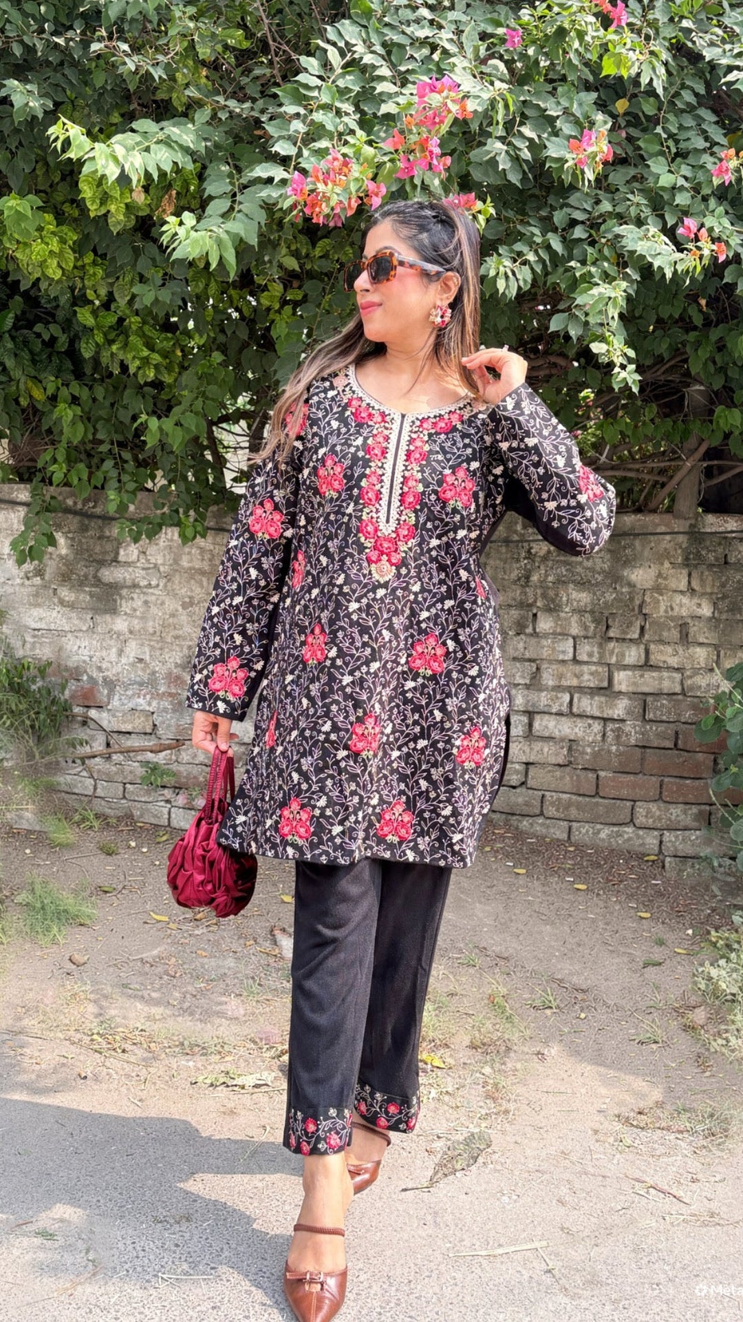 "ADIL"-FLORAL EMBROIDERY CO-ORD