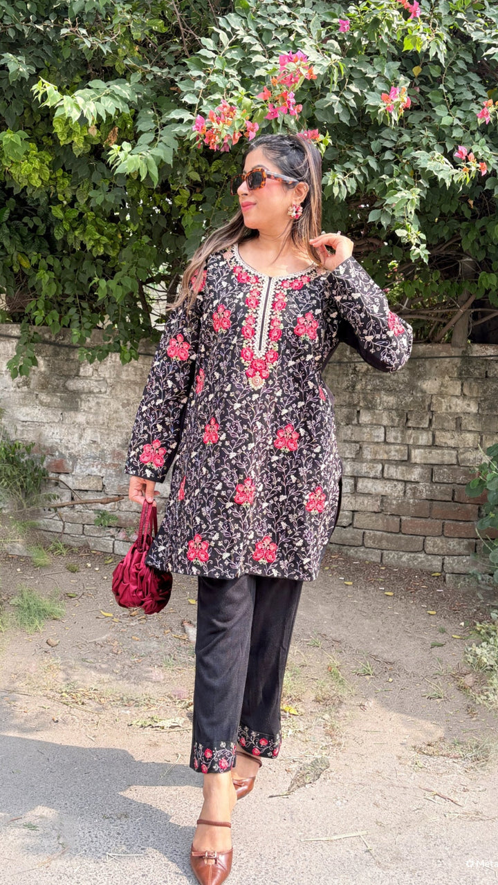 "ADIL"-FLORAL EMBROIDERY CO-ORD