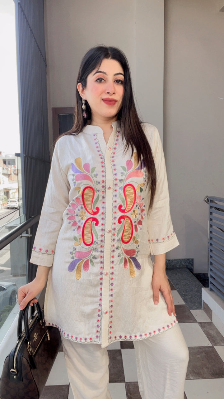 "ALYA"-FLORAL EMBROIDERY CO-ORD