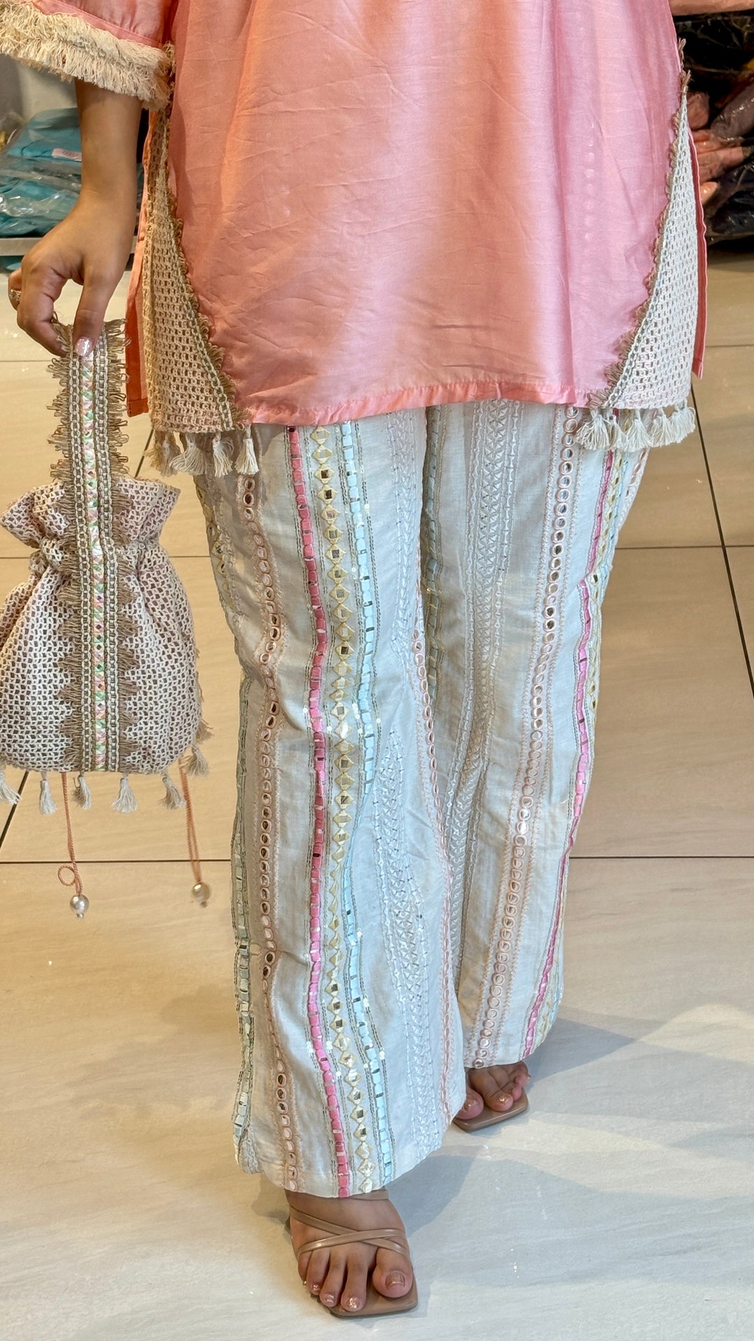 "zainab"-festive set with potli bag