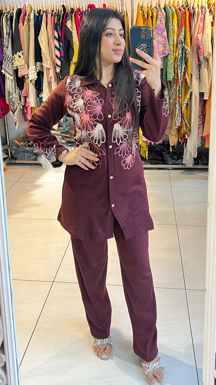 "AALIA"-FLORAL EMBROIDERY CO-ORD