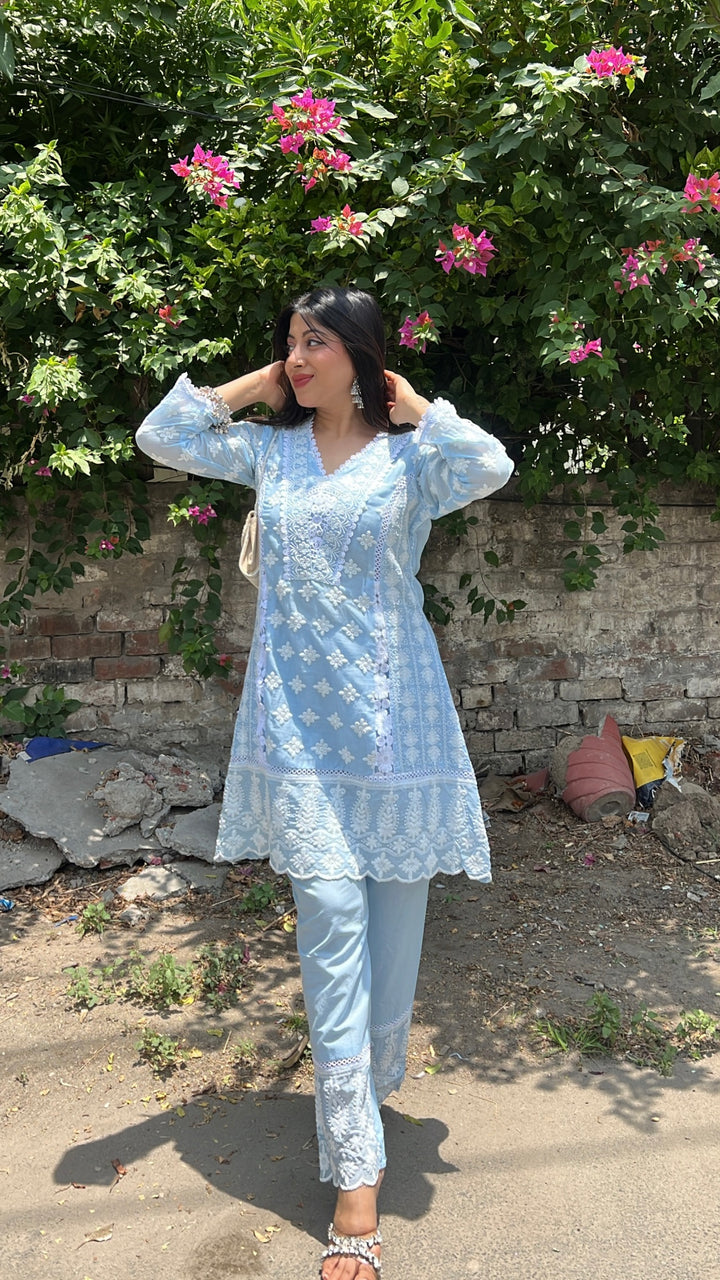 "kasani"-lucknowi kurta set