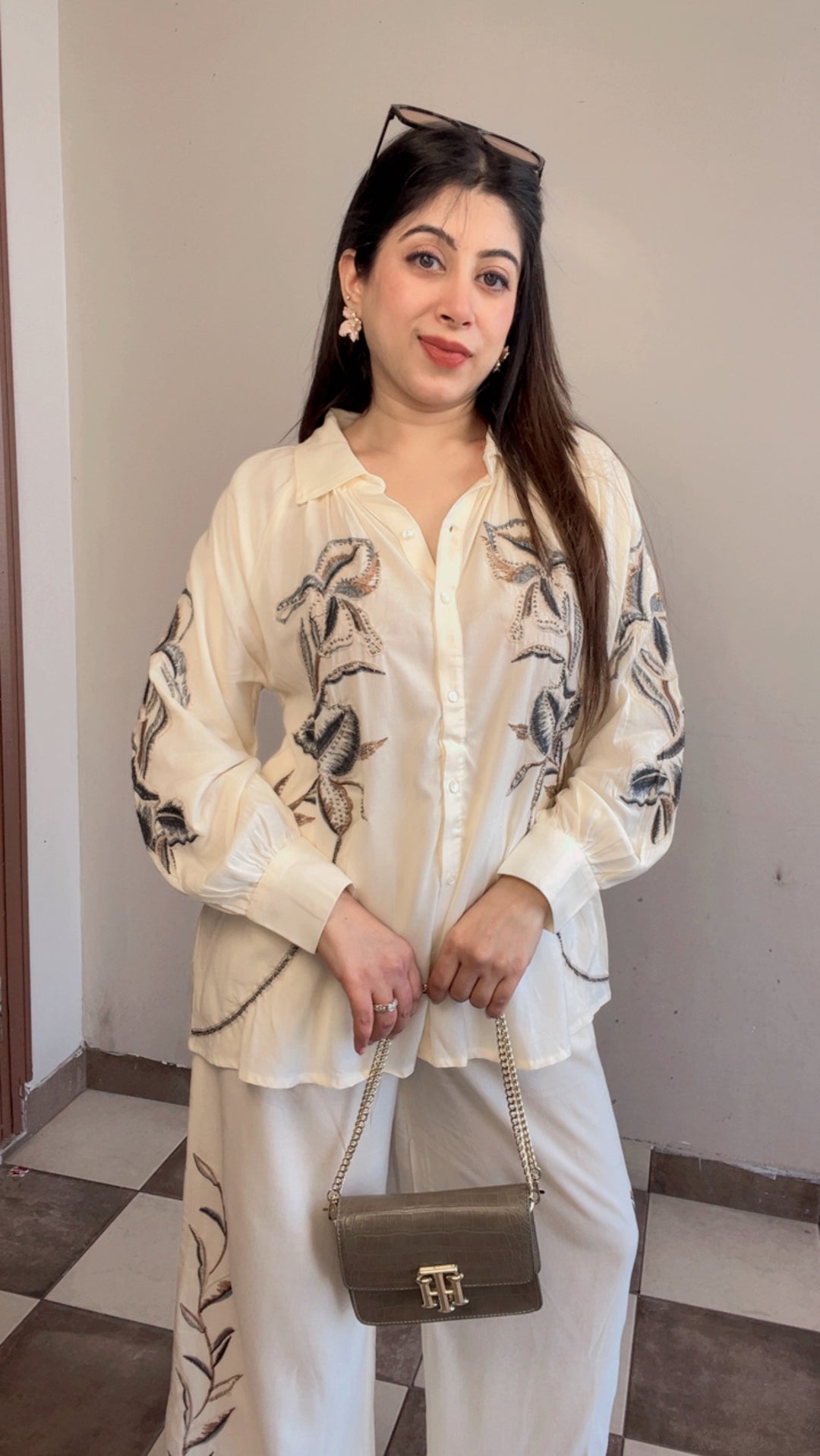 "AAFIYA"-SUMMER CO-ORD WITH HANDWORK DETAILING