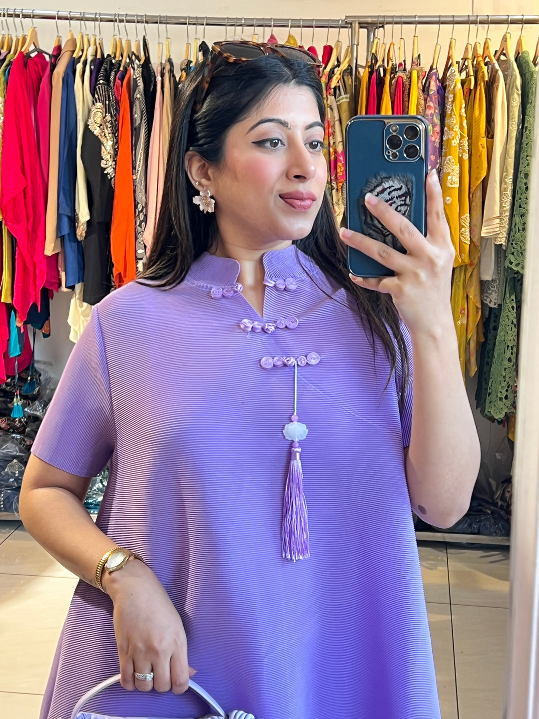 "SIMI"-LAVENDER PLEATED CO-ORD