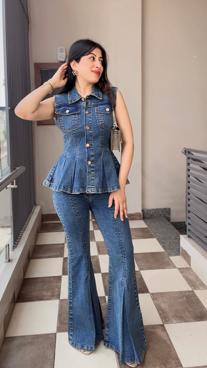 "ZYNA"-DENIM TWO PIECE SET
