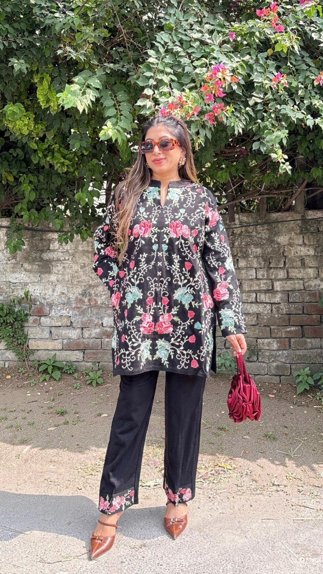 "ADIL"-FLORAL EMBROIDERY CO-ORD