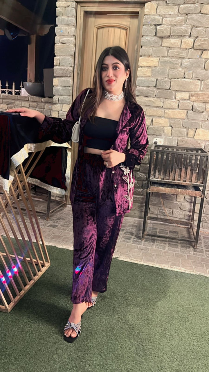 PURPLE HANDWORKED CO-ORD