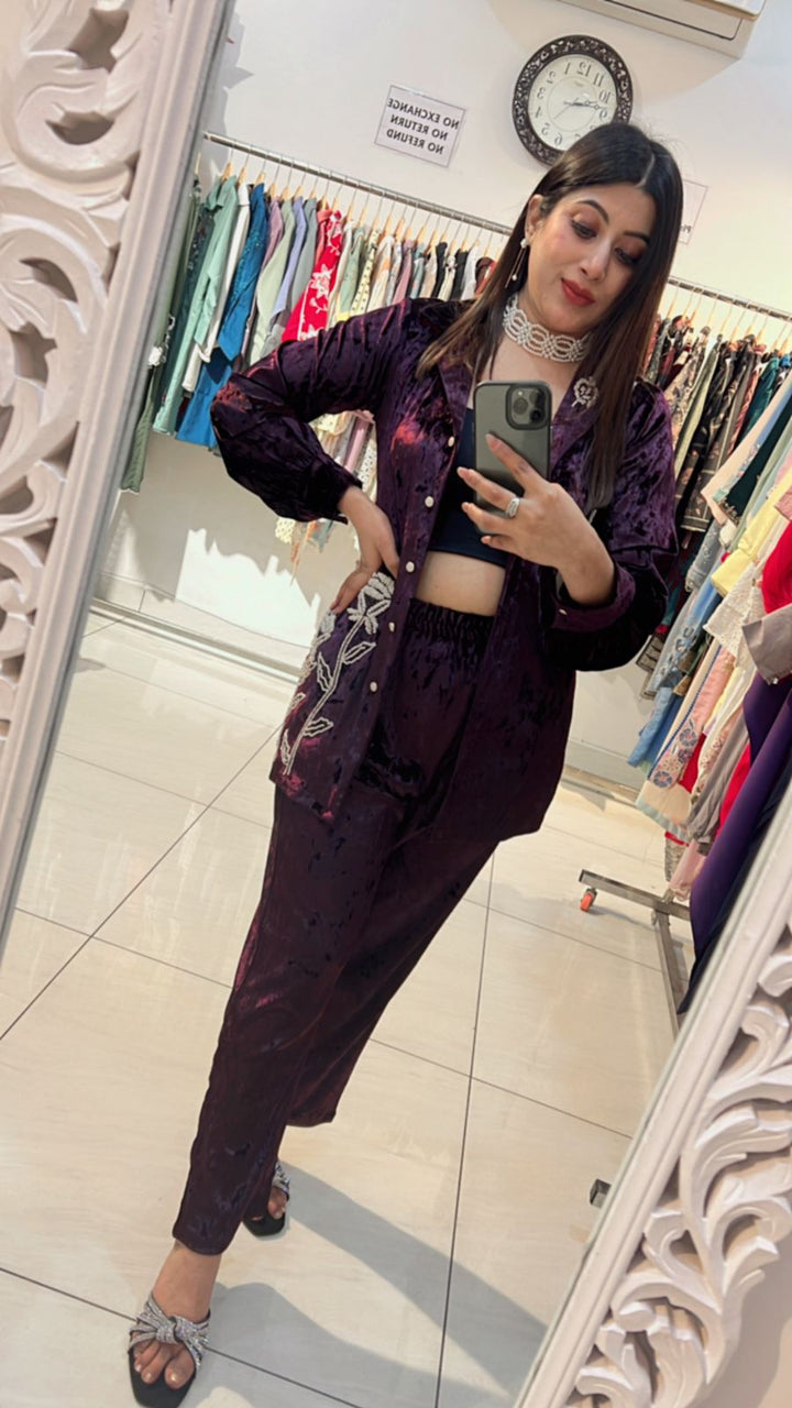 PURPLE HANDWORKED CO-ORD