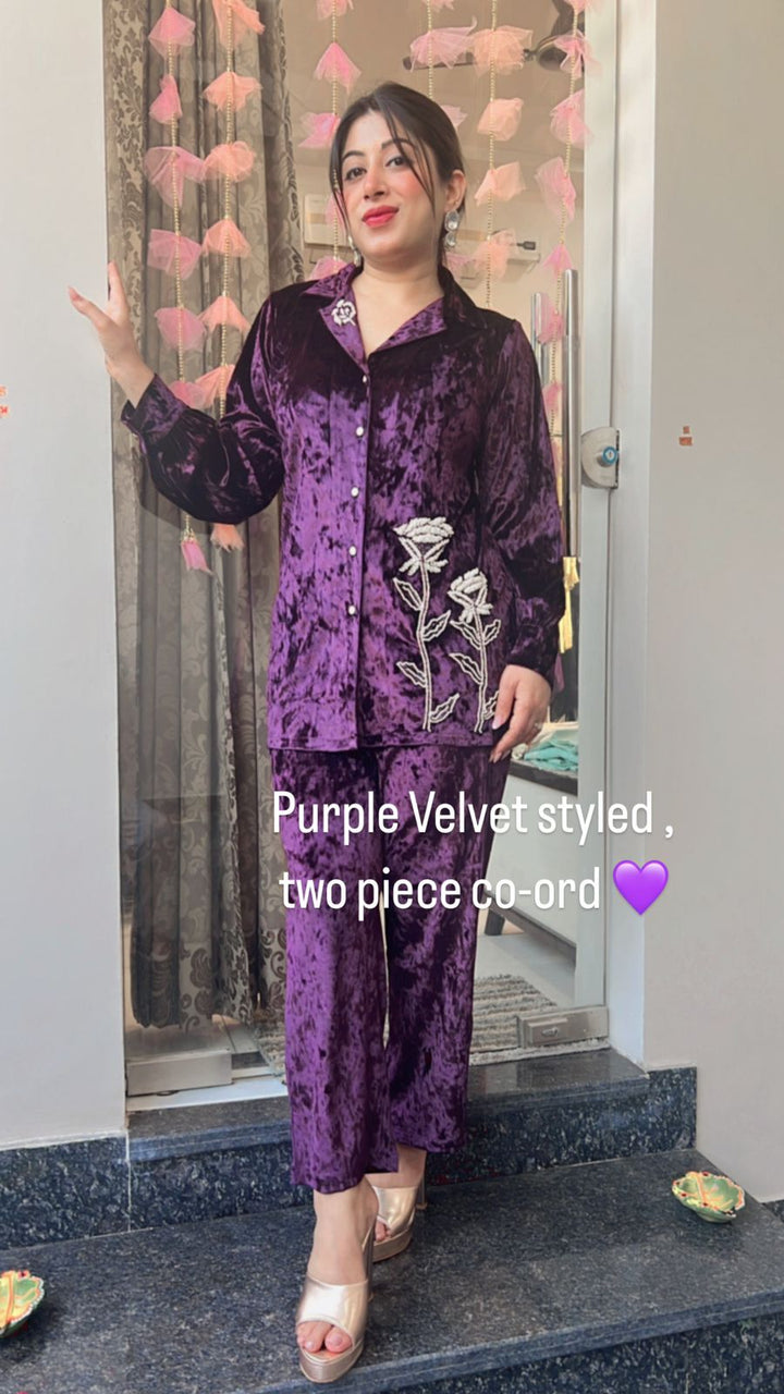 PURPLE HANDWORKED CO-ORD