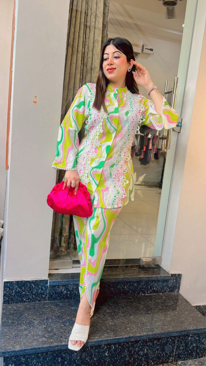 GREEN TULIP PANTS CO-ORD
