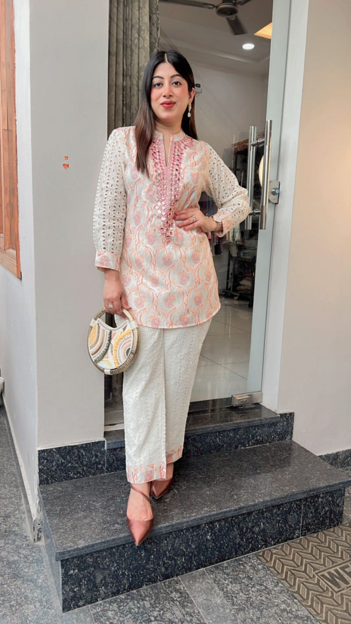 PEACH MIRROR WORK CO-ORD