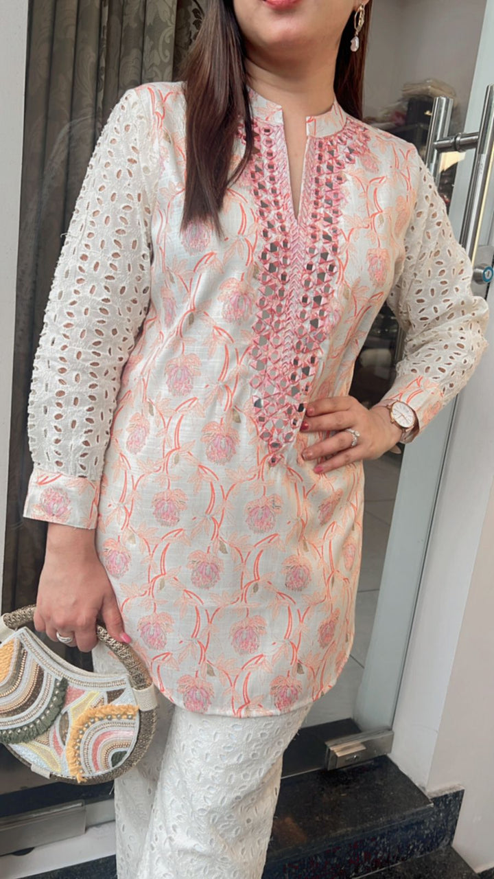 PEACH MIRROR WORK CO-ORD
