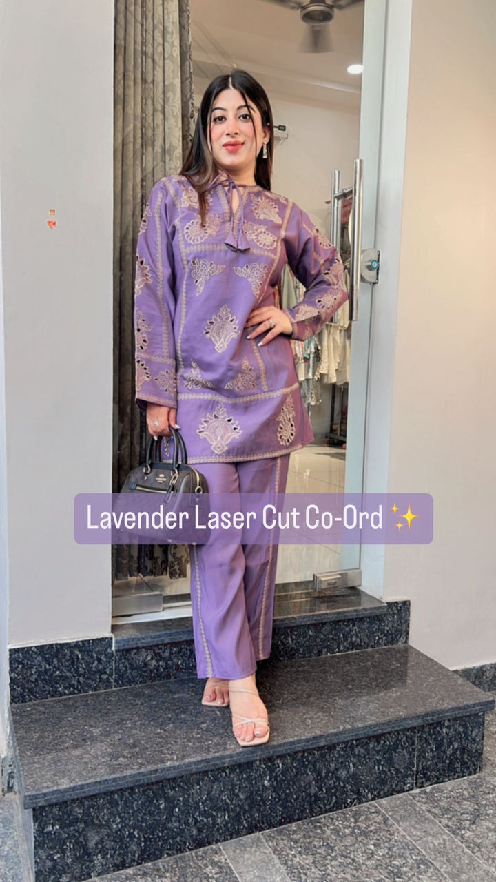 LAVENDER LASER CUT CO-ORD
