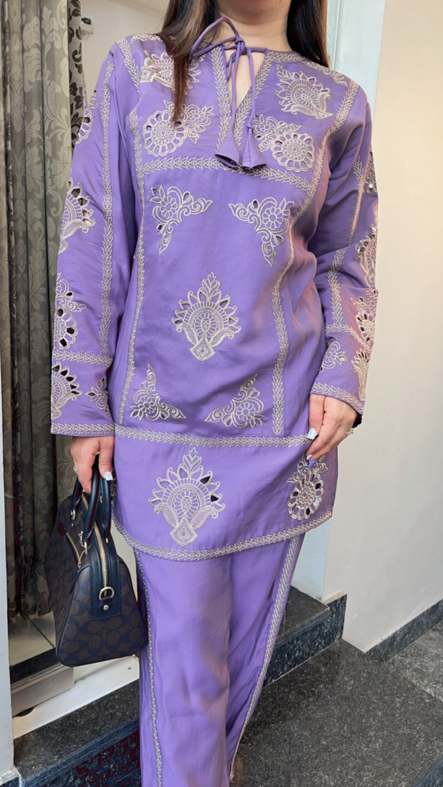 LAVENDER LASER CUT CO-ORD