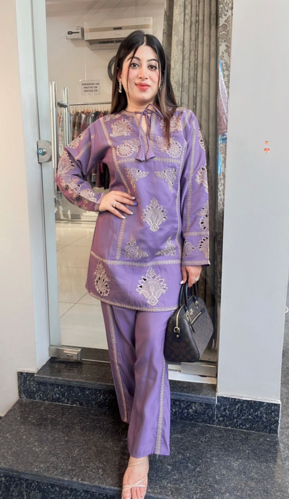 LAVENDER LASER CUT CO-ORD