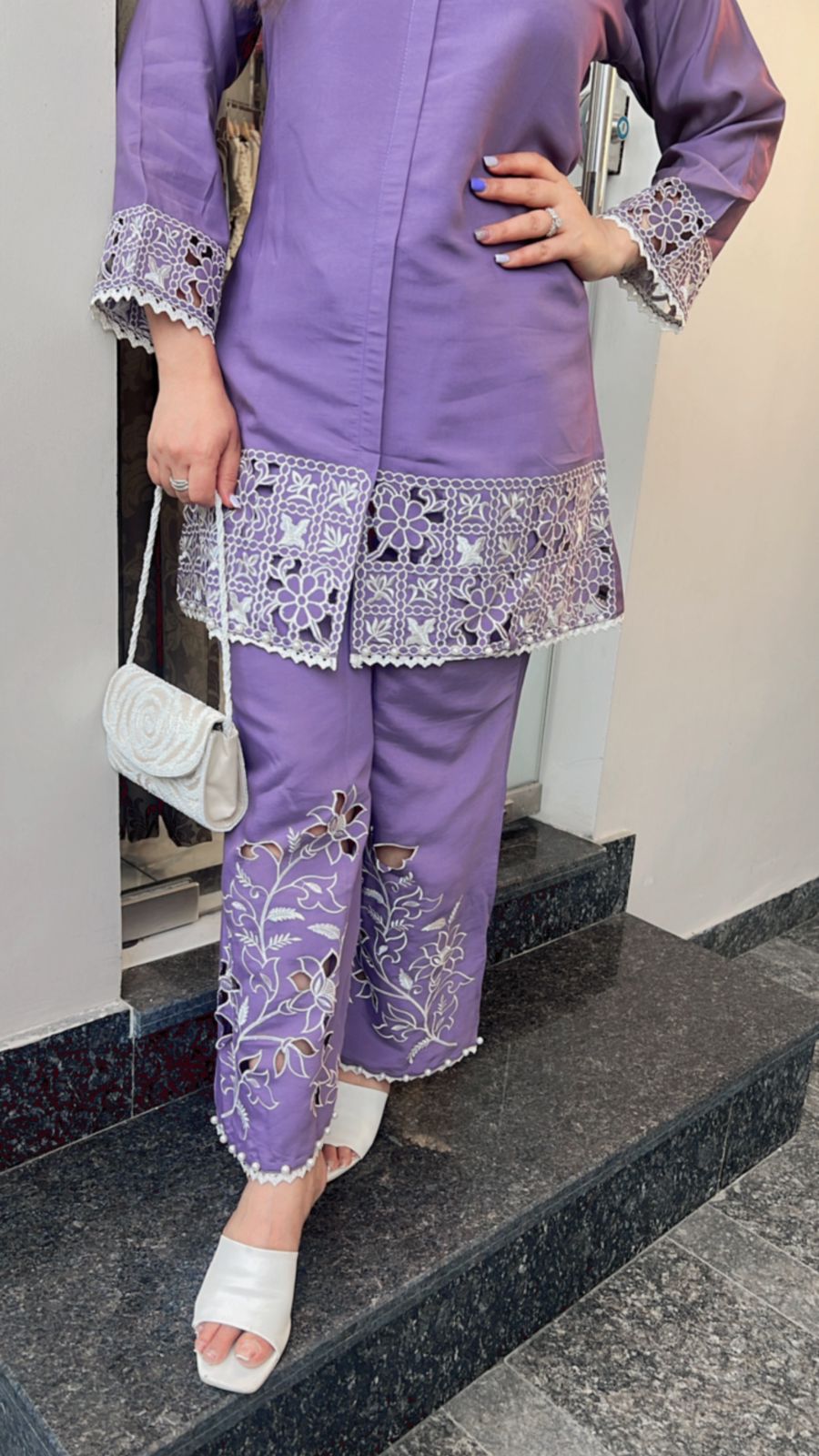 LAVENDER CUTWORK CO-ORD