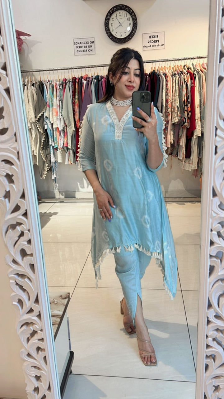 POWDER BLUE TULIP PANTS CO-ORD