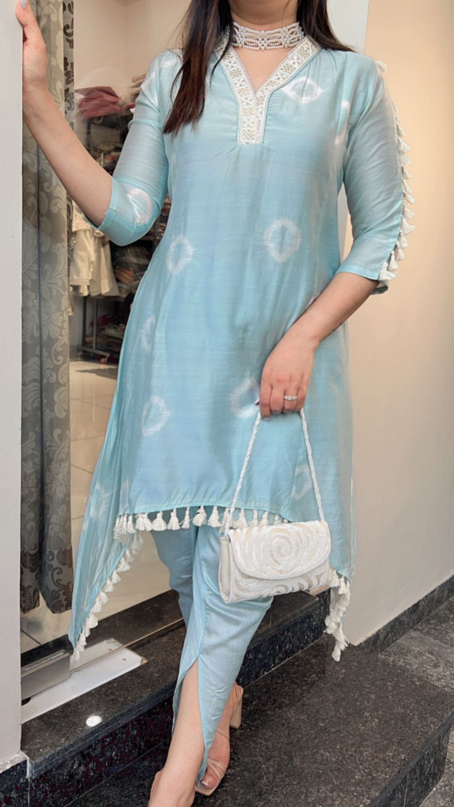 POWDER BLUE TULIP PANTS CO-ORD