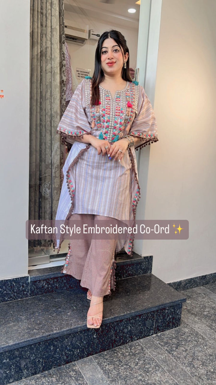 KAFTAN STYLE EMBROIDERED CO-ORD