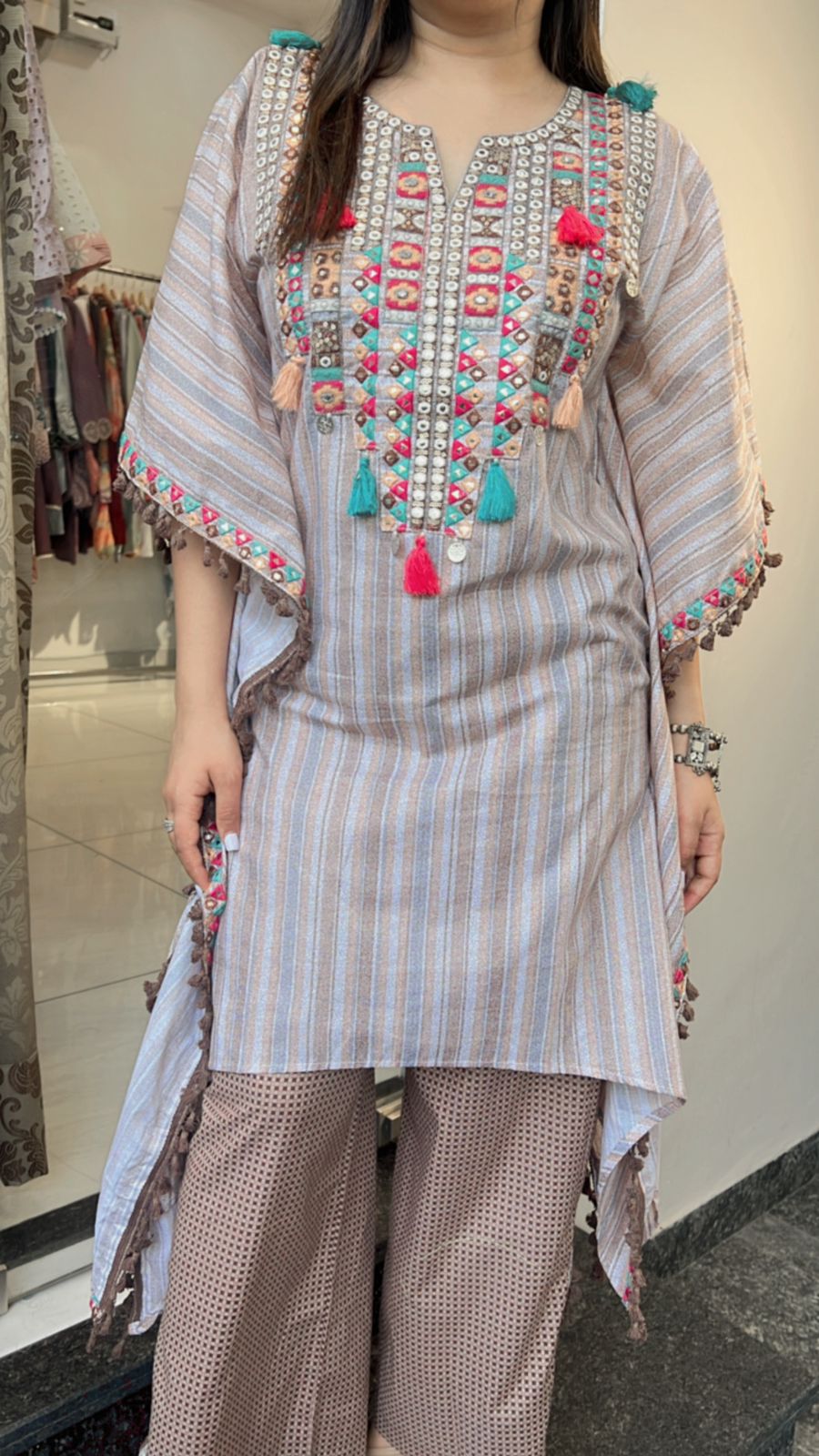 KAFTAN STYLE EMBROIDERED CO-ORD