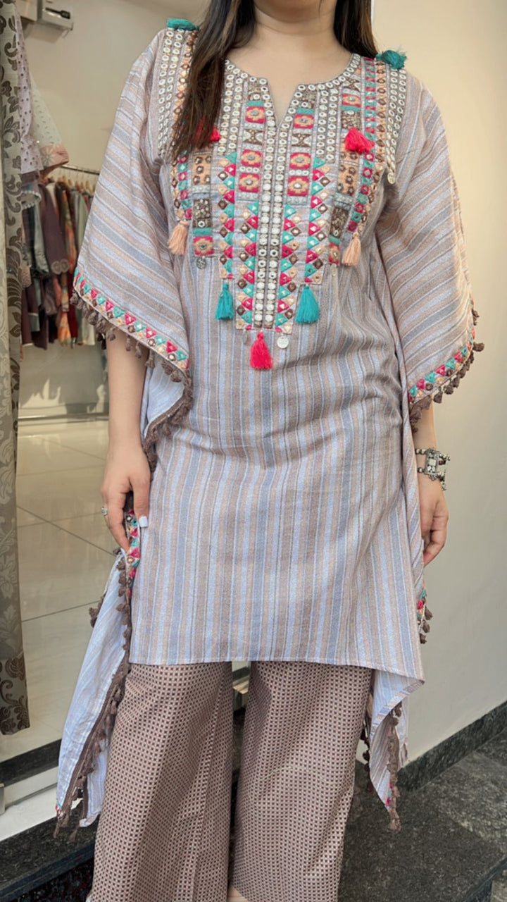 KAFTAN STYLE EMBROIDERED CO-ORD