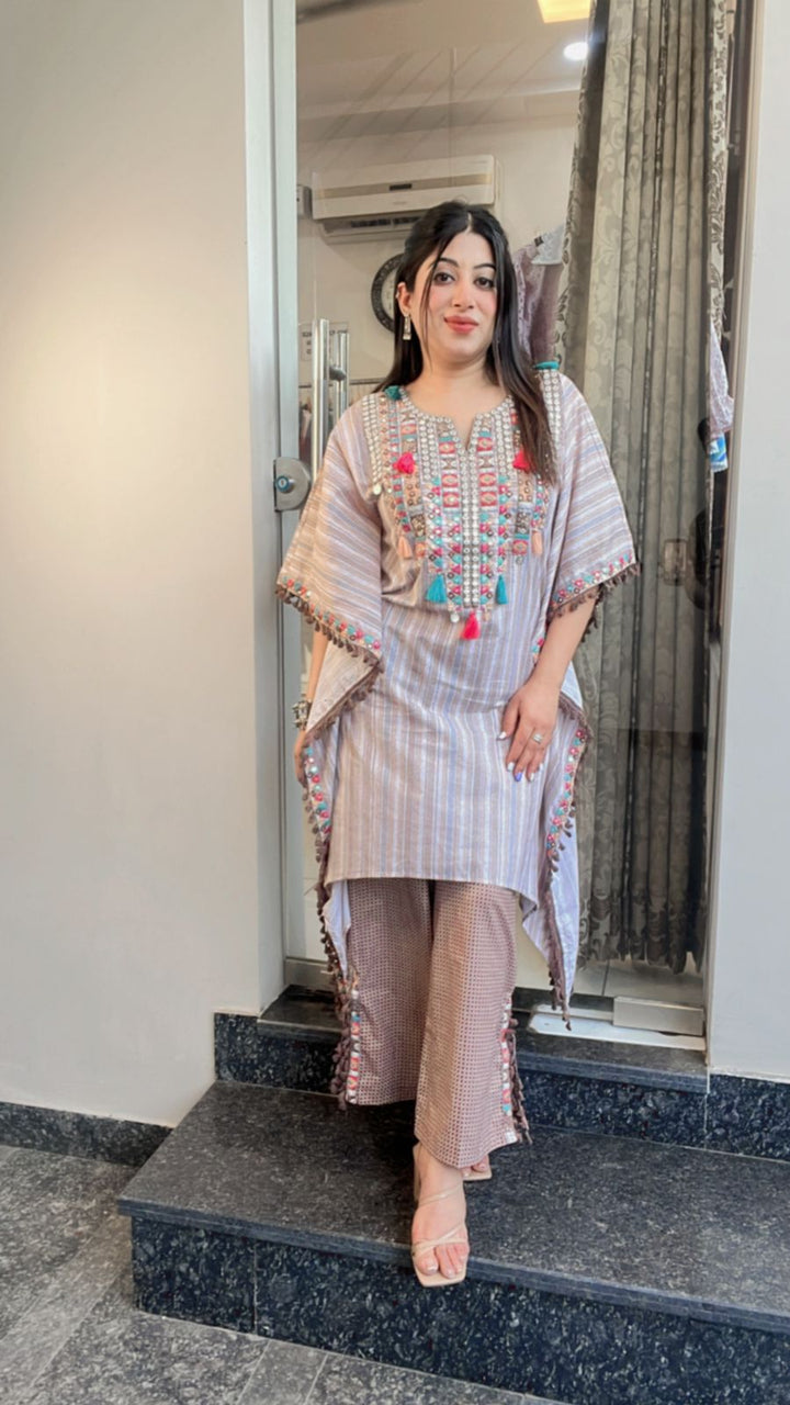 KAFTAN STYLE EMBROIDERED CO-ORD