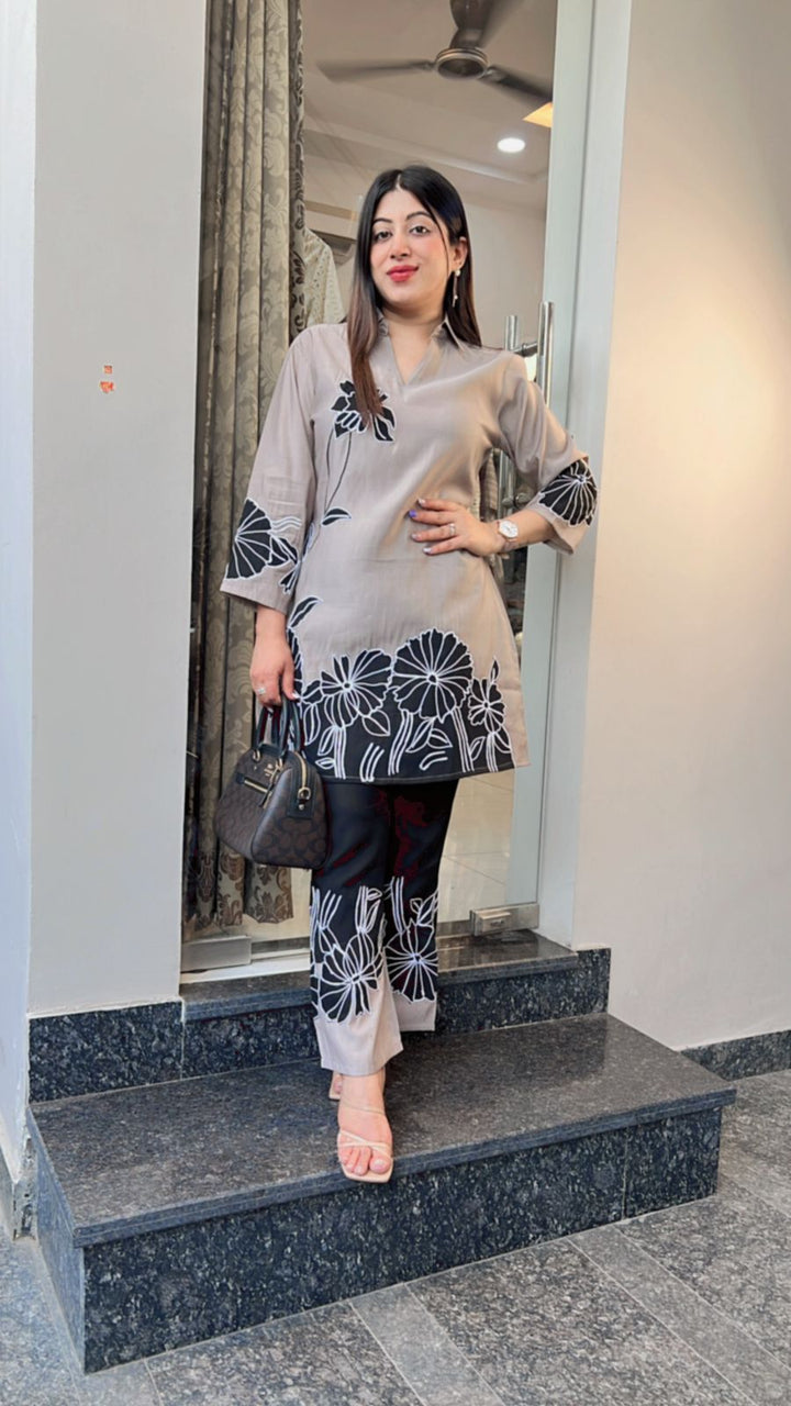FLOWER EMBROIDERED CO-ORD