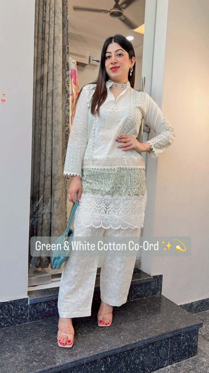 GREEN & WHITE CO-ORD