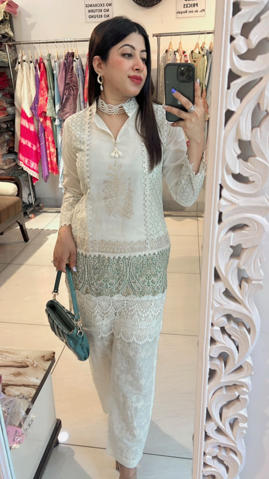 GREEN & WHITE CO-ORD