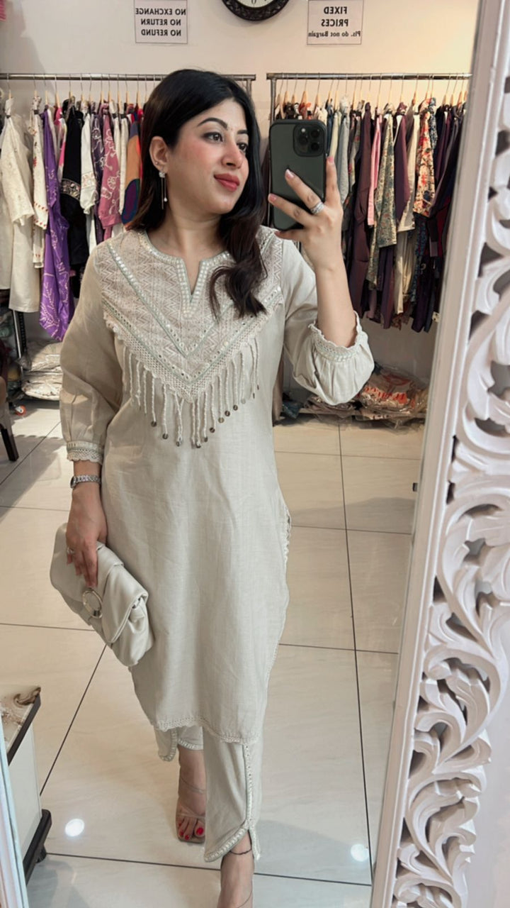 DHOTI PANTS CO-ORD WITH LACE DETAILING