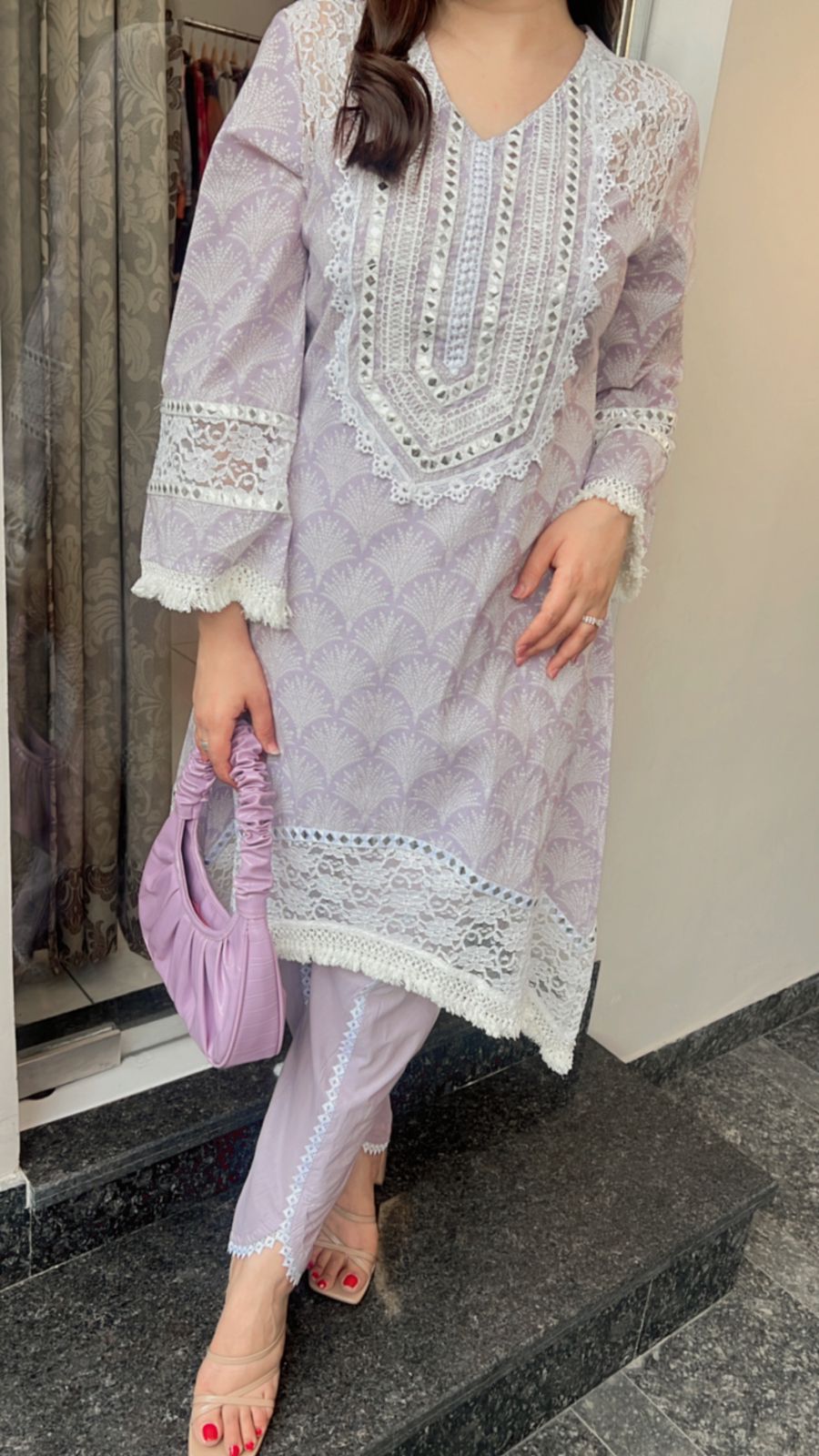 DHOTI PANTS CO-ORD WITH LACE DETAILING