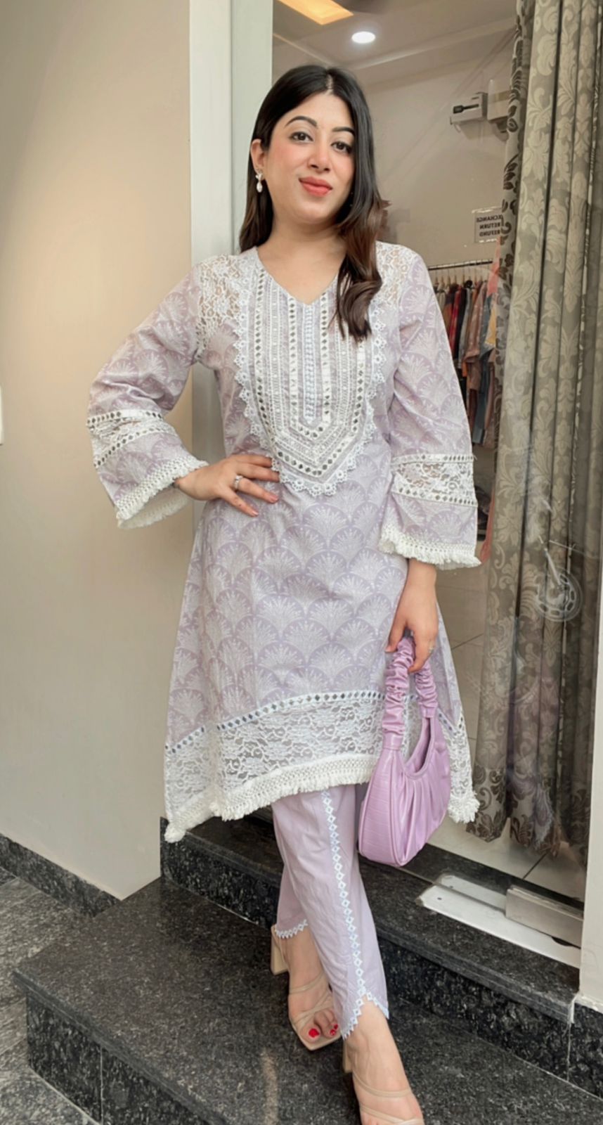 DHOTI PANTS CO-ORD WITH LACE DETAILING