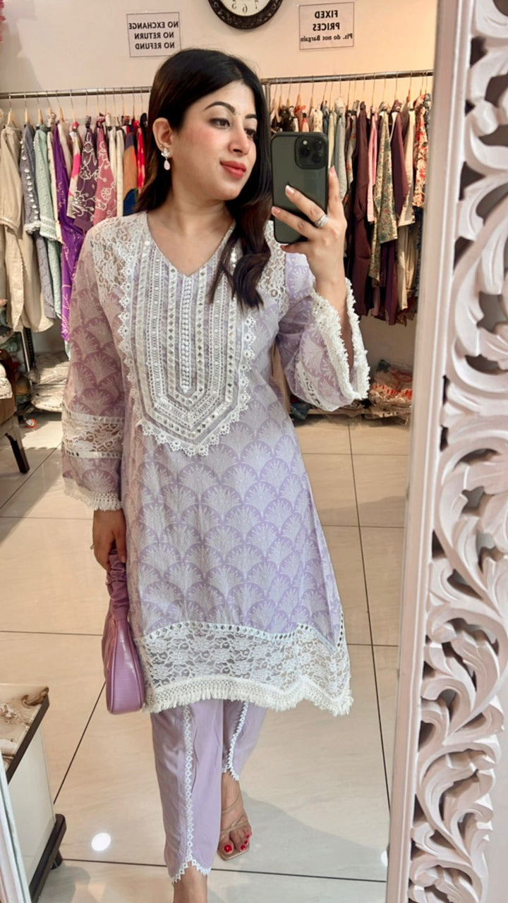 DHOTI PANTS CO-ORD WITH LACE DETAILING