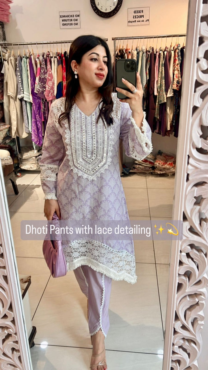 DHOTI PANTS CO-ORD WITH LACE DETAILING