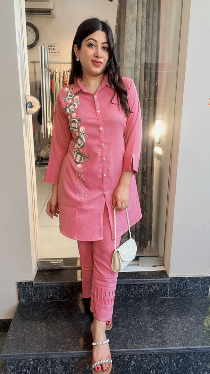 PINK HANDWORKED CO-ORD