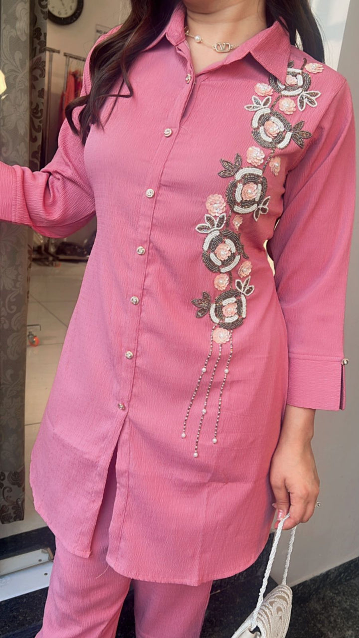 PINK HANDWORKED CO-ORD