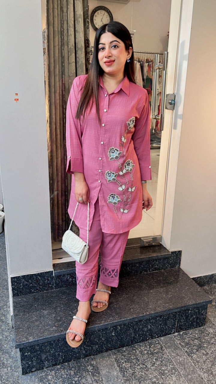 PINK HANDWORKED CO-ORD