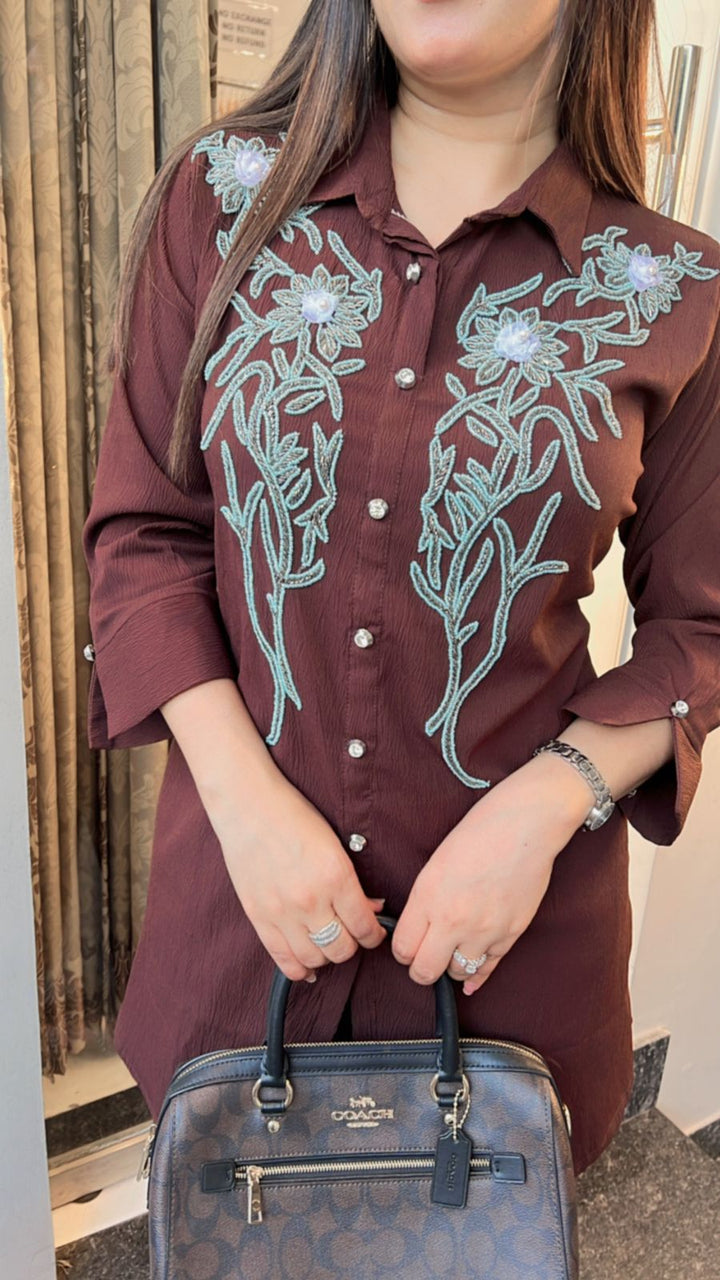 COFFEE BROWN HANDWORKED CO-ORD