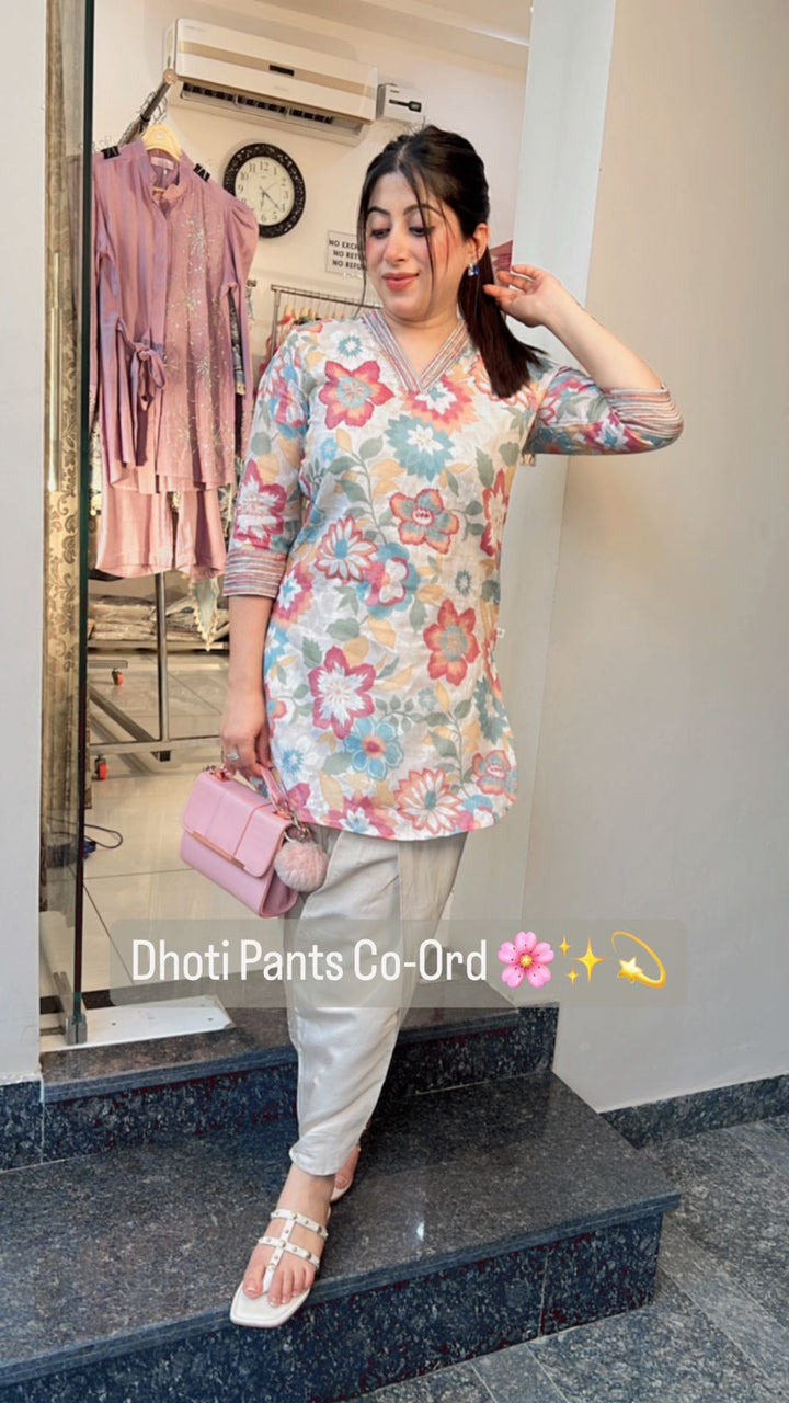FLORAL DHOTI PANTS CO-ORD