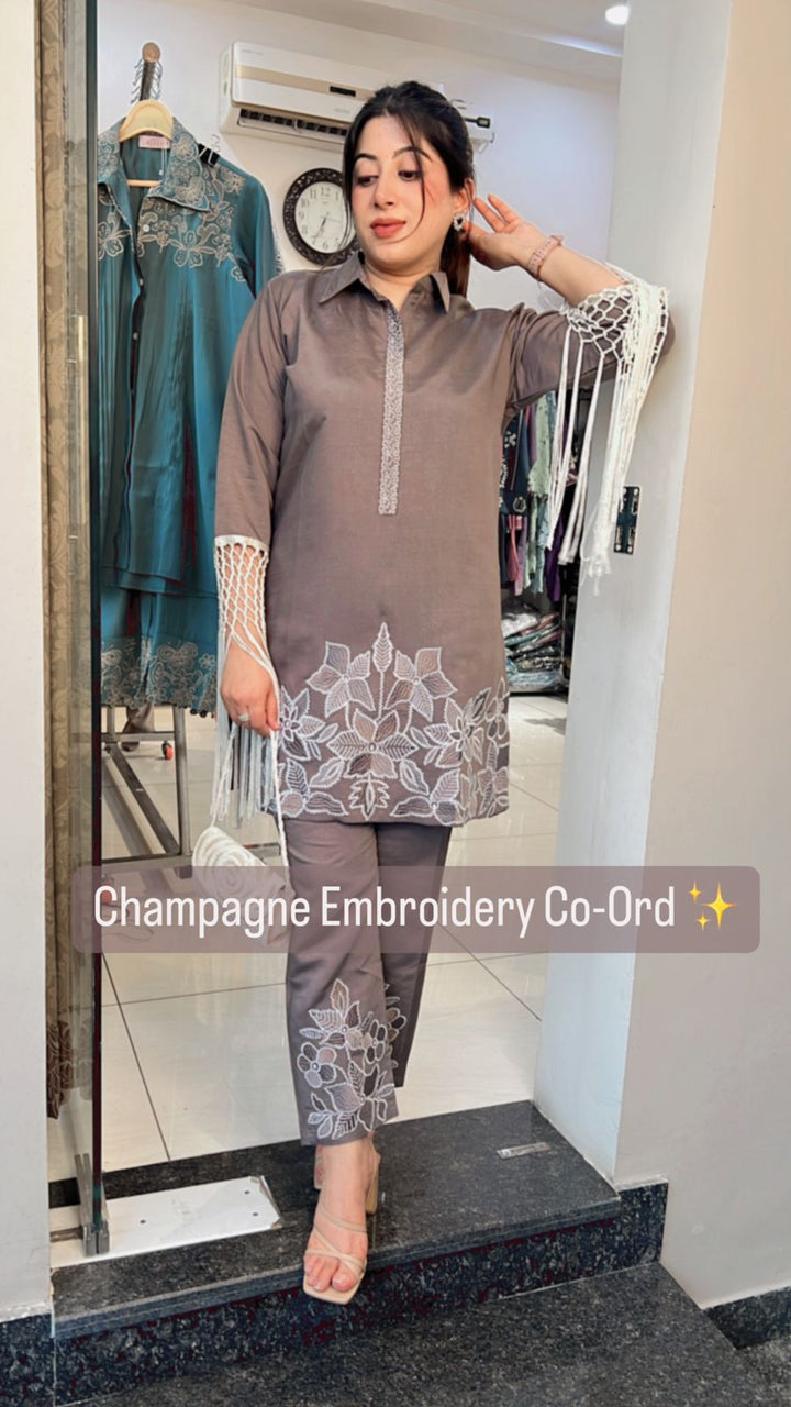 CHAMPAGNE EMBROIDERY CO-ORD