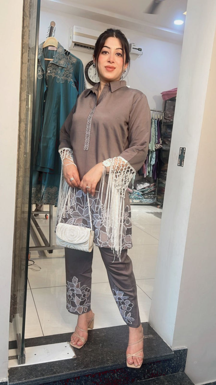 CHAMPAGNE EMBROIDERY CO-ORD