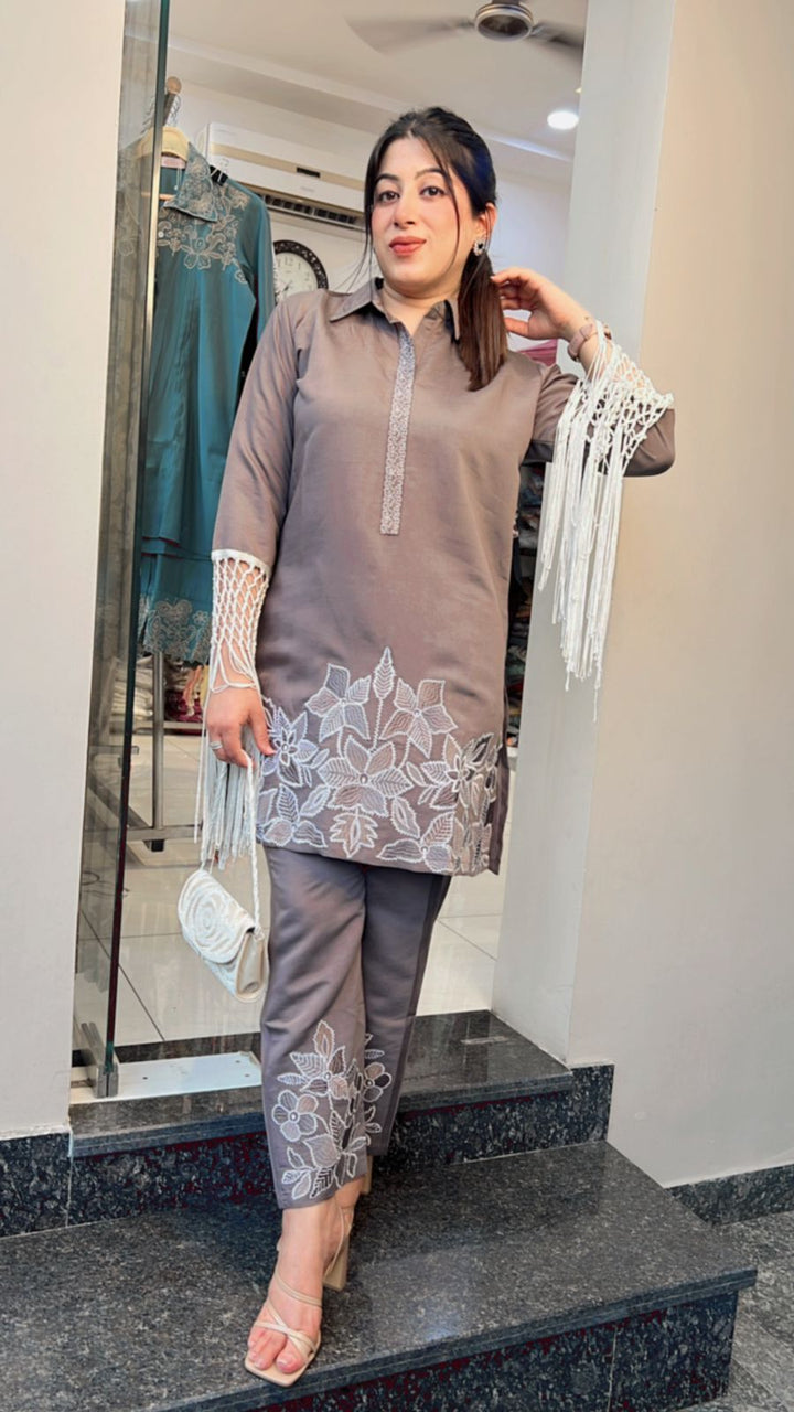 CHAMPAGNE EMBROIDERY CO-ORD