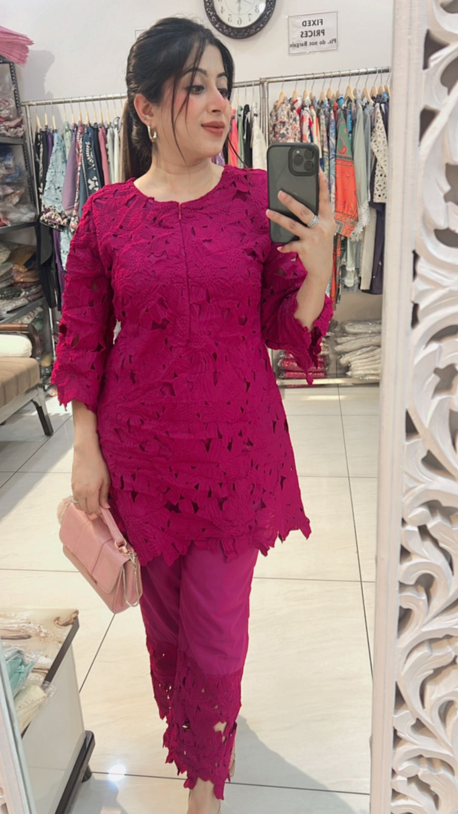 WINE COTTON CROCHET CO-ORD