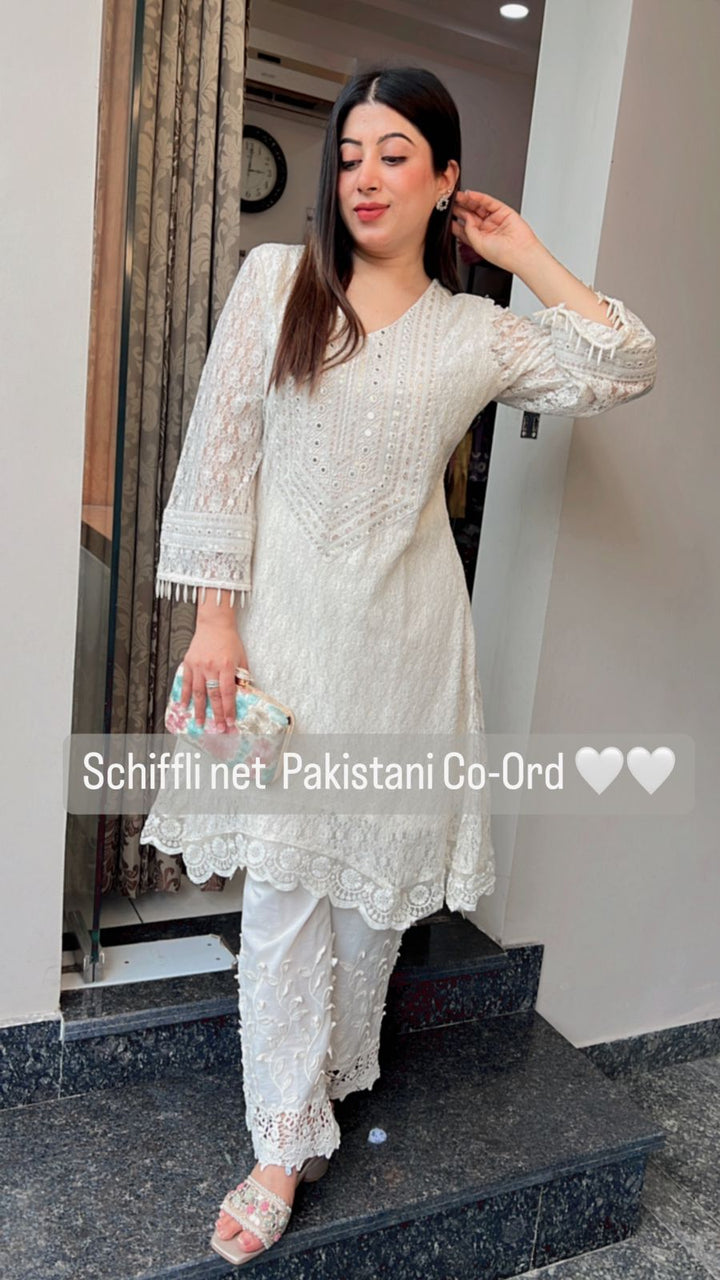 SCHIFFLI NET FABRIC PAKISTANI CO-ORD