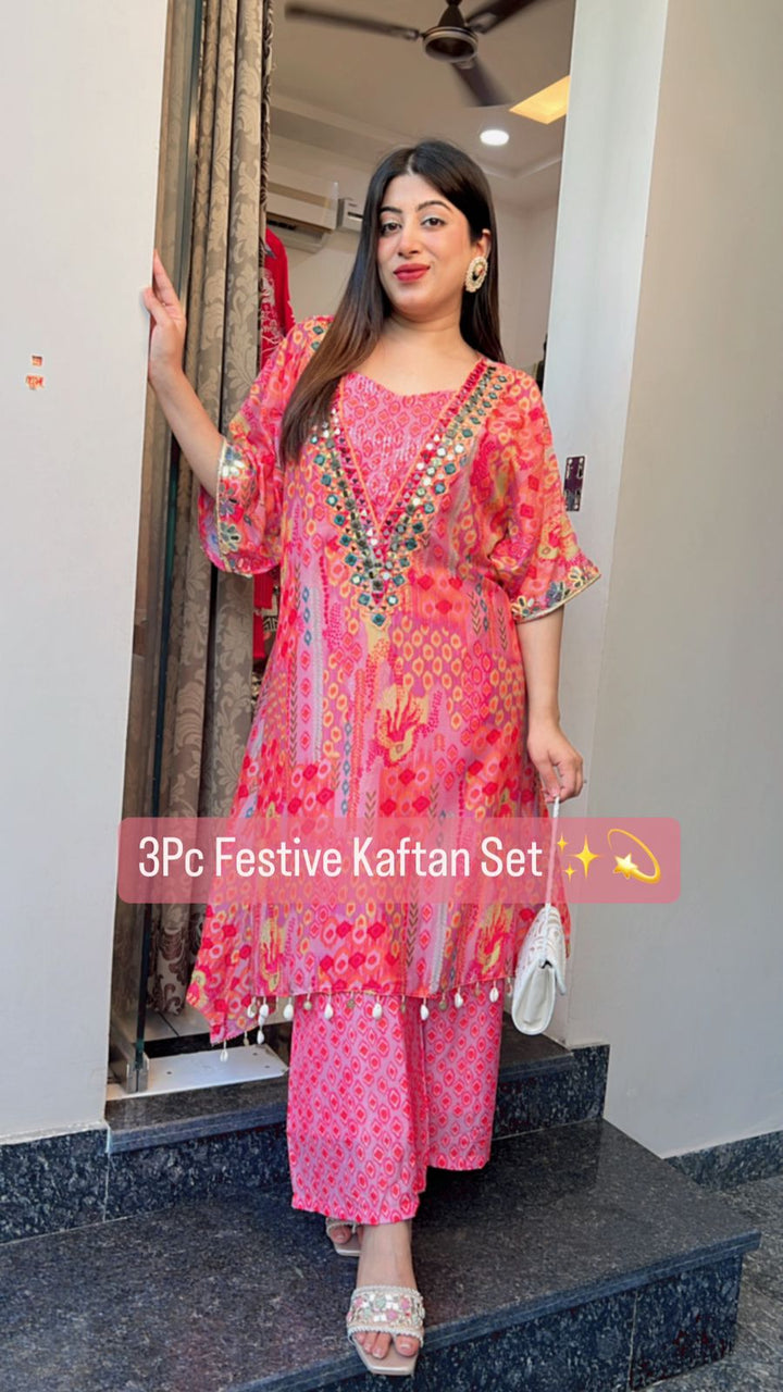 3PC FESTIVE KAFTAN SET