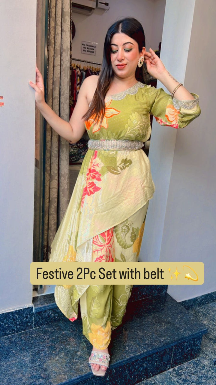 FESTIVE 2PC SET WITH BELT