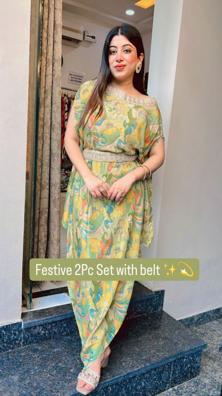 FESTIVE 2PC SET WITH BELT