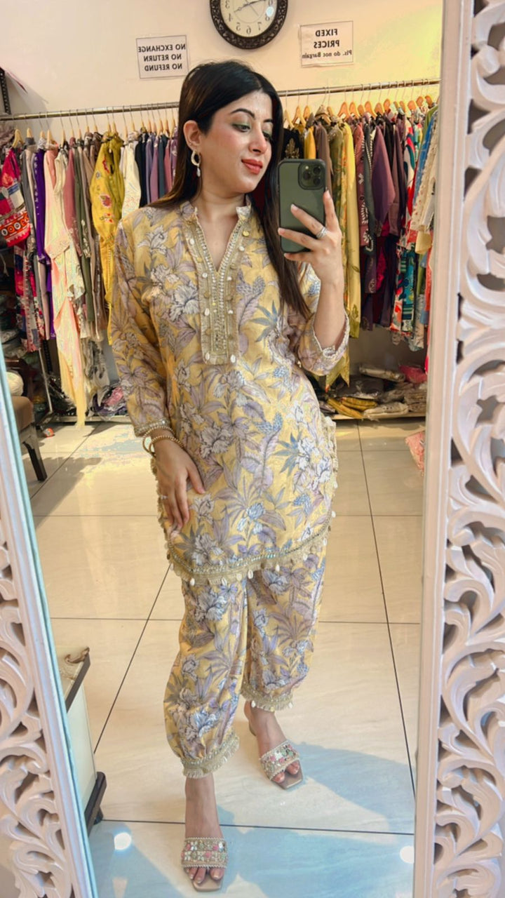 YELLOW MUSTARD PATHANI CO-ORD SET