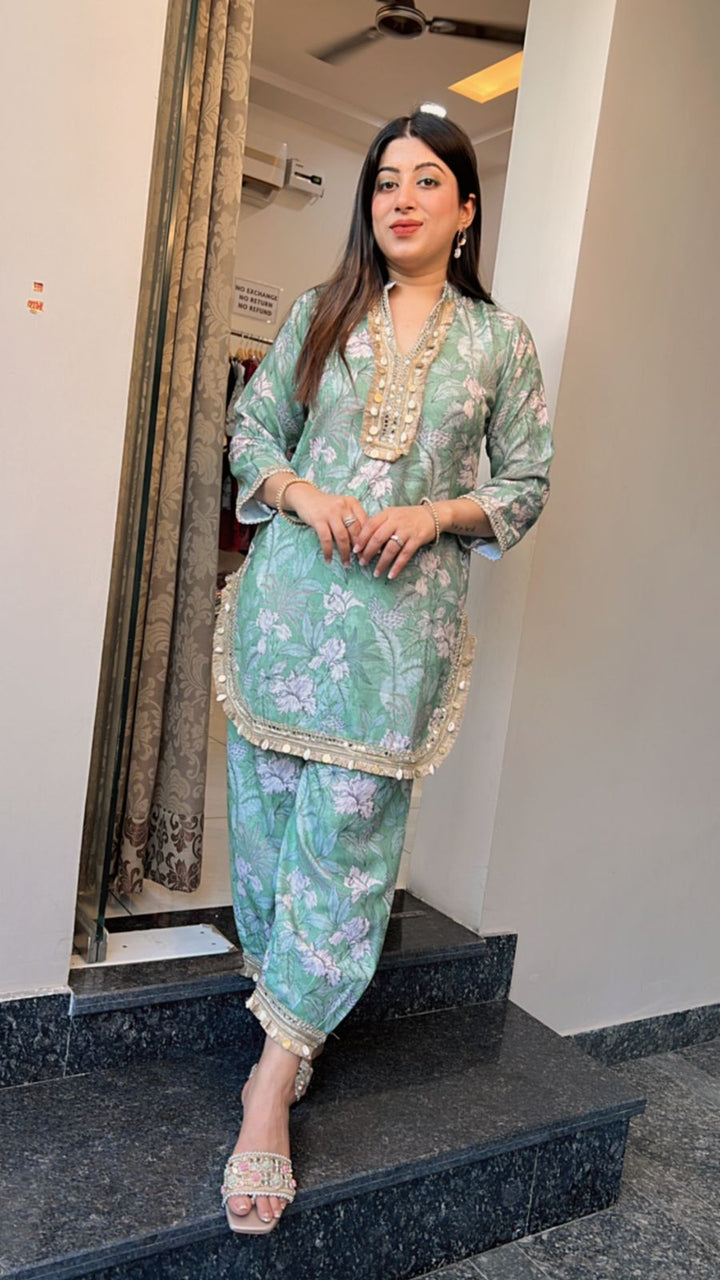 GREEN PATHANI CO-ORD SET